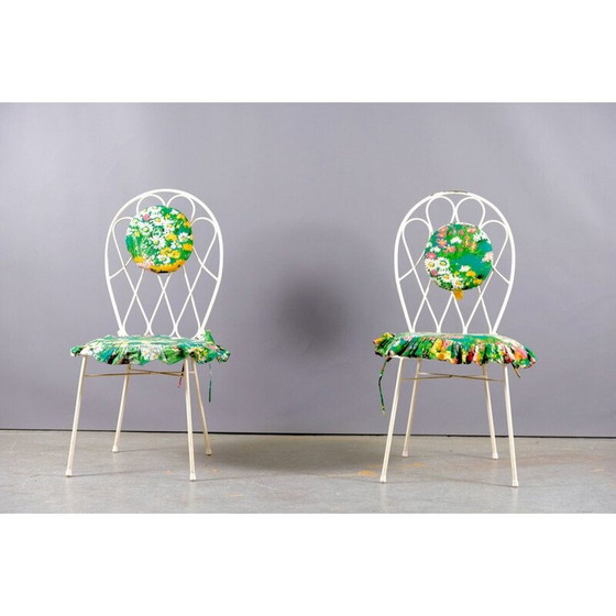 Image 1 of Paire de chaises vintage en fer blanc, Allemagne 1960