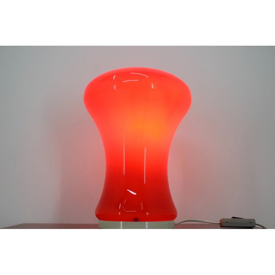 Image 1 of Lampe de table vintage en verre rouge, Tchécoslovaquie 1970