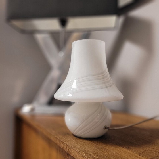 Image 1 of Lampe de table vintage "Champignon" en verre vénitien de Murano, Italie 1970