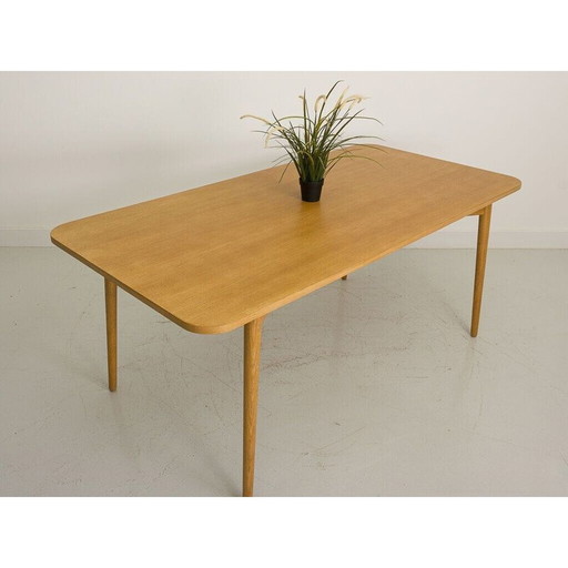 Table de salle à manger vintage en chêne massif, France