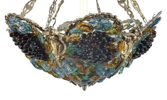 Image 1 of Lustre En Pâte De Verre 3 Feux