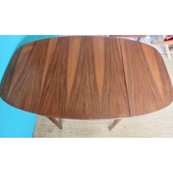 Image 1 of Table ovoïde vintage en palissandre avec 2 rallonges, Danemark 1965