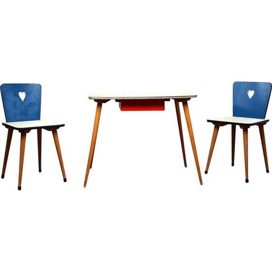 Image 1 of Ensemble de salle à manger vintage en bois, Allemagne 1960