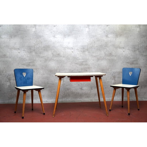 Image 1 of Ensemble de salle à manger vintage en bois, Allemagne 1960