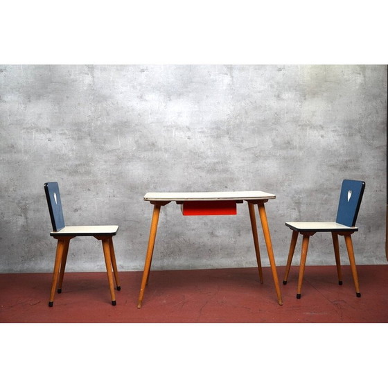 Image 1 of Ensemble de salle à manger vintage en bois, Allemagne 1960