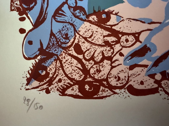 Image 1 of Favaretto Casarini : "Vivere Mosesti". Lithographie en couleur, signée et numérotée à la main. En excellent état.