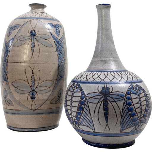 Paire de vases en céramique vintage