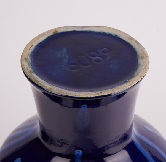 Image 1 of Vase en céramique bleu Mid Century, Ancienne Tchécoslovaquie, 1960Er