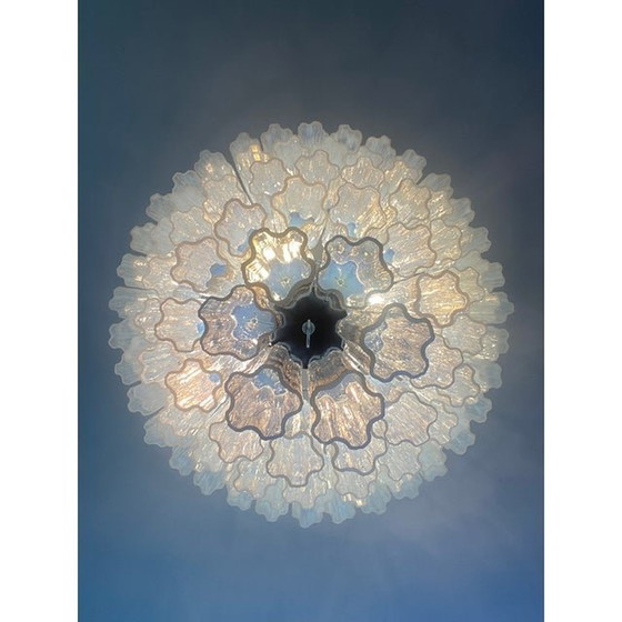 Image 1 of Lustre contemporain en verre de Murano Opalino "Tronchi" de style Venini