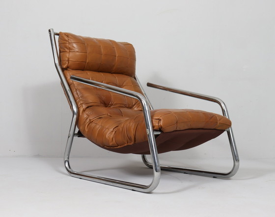 Image 1 of 2x Patchwork Fauteuil Cantilever, Allemagne, années 1970