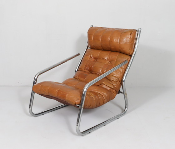 Image 1 of 2x Patchwork Fauteuil Cantilever, Allemagne, années 1970