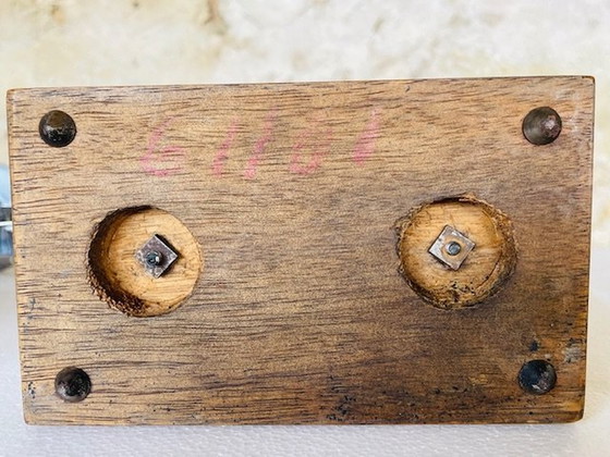 Image 1 of Bougeoirs Art Déco, chrome et noyer, ensemble de 2, vers 1930