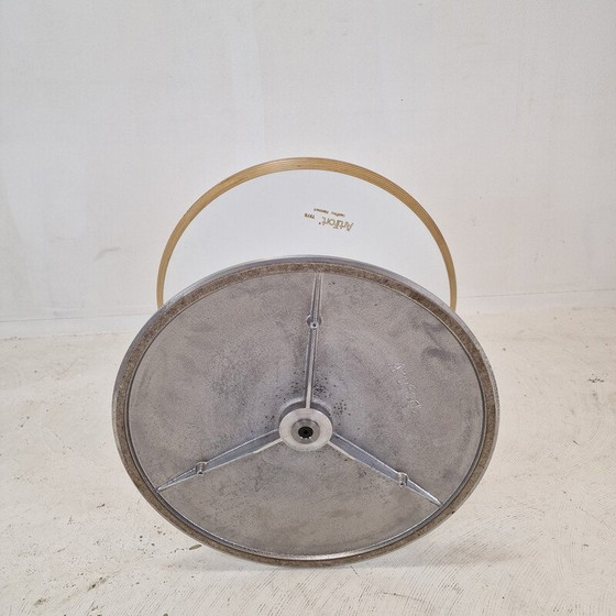 Image 1 of Table basse ronde vintage en bois et aluminium par Geoffrey Harcourt pour Artifort, 1960