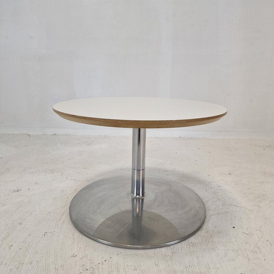 Image 1 of Table basse ronde vintage en bois et aluminium par Geoffrey Harcourt pour Artifort, 1960
