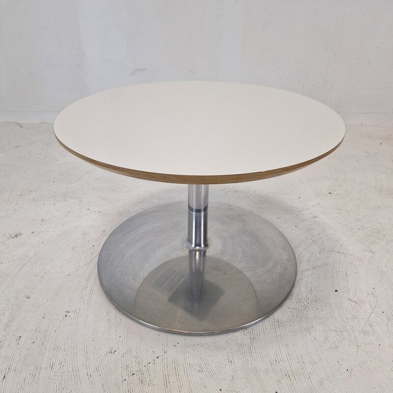 Image 1 of Table basse ronde vintage en bois et aluminium par Geoffrey Harcourt pour Artifort, 1960
