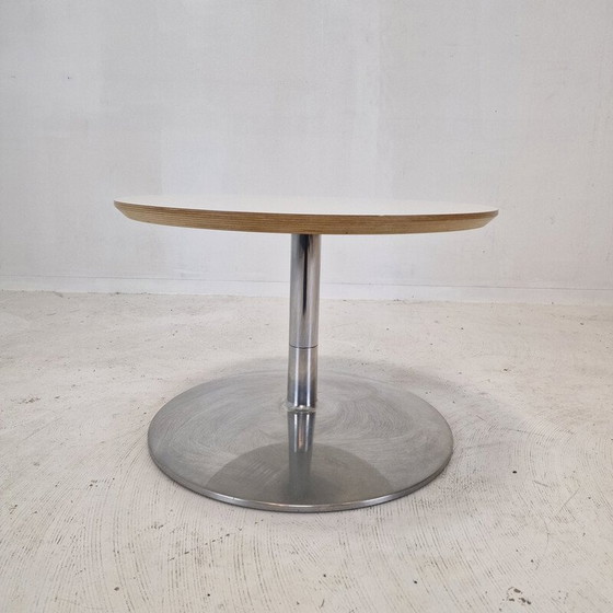 Image 1 of Table basse ronde vintage en bois et aluminium par Geoffrey Harcourt pour Artifort, 1960
