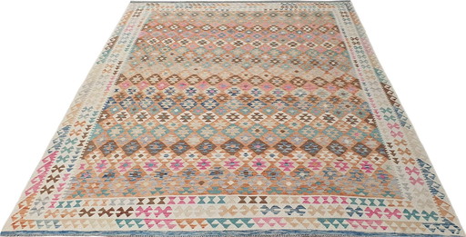 Kilim afghan en laine tissé à la main - 395 X 300 cm - Nouveau