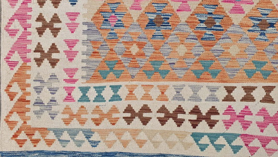 Image 1 of Kilim afghan en laine tissé à la main - 395 X 300 cm - Nouveau