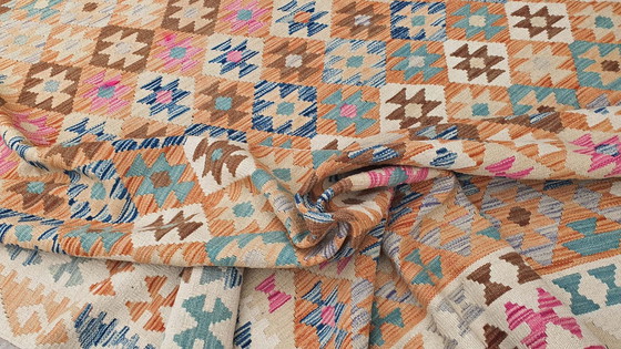 Image 1 of Kilim afghan en laine tissé à la main - 395 X 300 cm - Nouveau