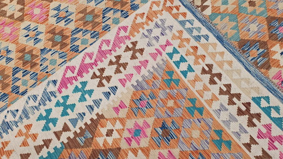 Image 1 of Kilim afghan en laine tissé à la main - 395 X 300 cm - Nouveau