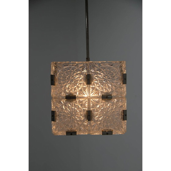 Image 1 of Lampe suspendue en verre du milieu du siècle par Kamenicky Senov, Tchécoslovaquie, années 1970