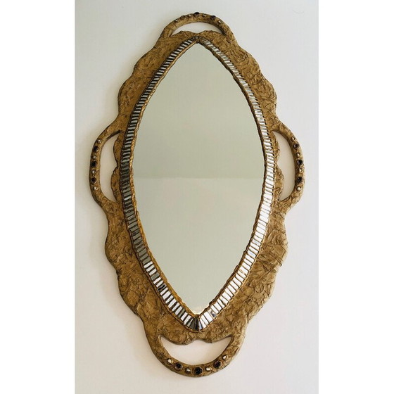 Image 1 of Miroir vintage en papier maché, 1970