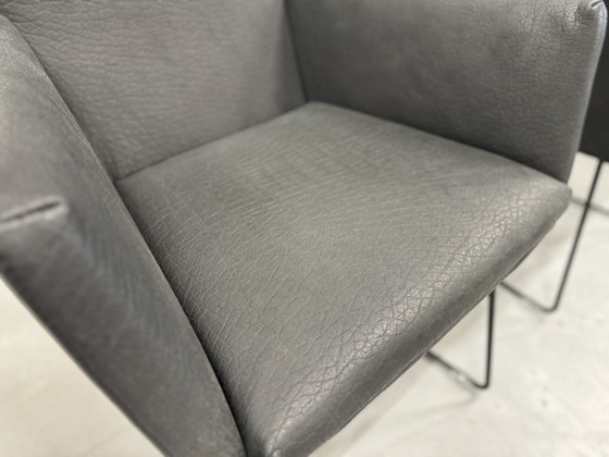 Image 1 of 4 Label Vandenberg Donna Dining Chair Water Buffalo Grey Leather