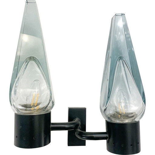 Paire d'appliques vintage par Flavio Poli pour Seguso, 1950