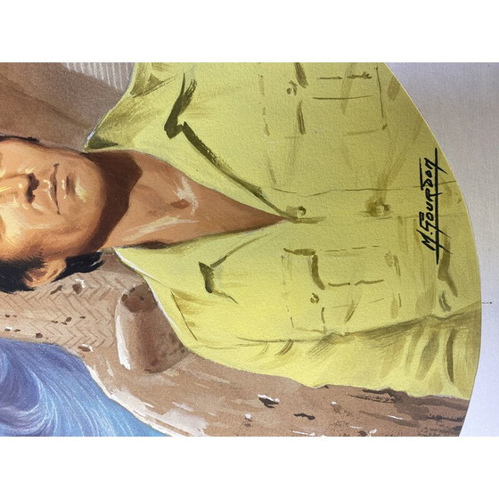 Image 1 of Tableau vintage "Comme un roseau ..." par Cécile Beauregard pour M.Gourdon, 1965