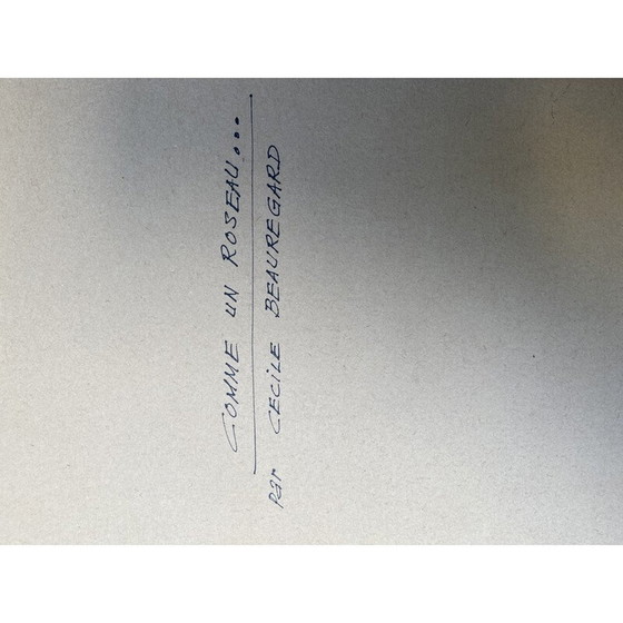 Image 1 of Tableau vintage "Comme un roseau ..." par Cécile Beauregard pour M.Gourdon, 1965