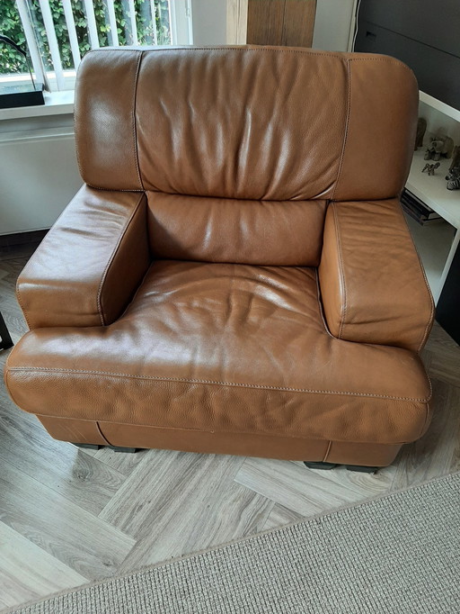 3x chaises/commode en cuir Cherbourg Tanipico Pallisander