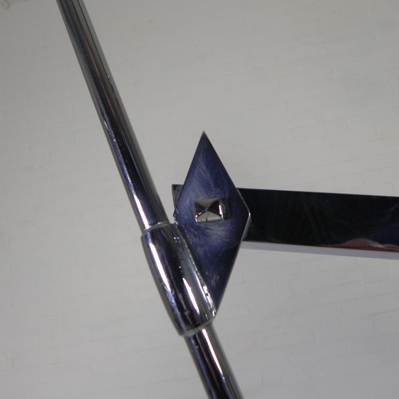 Image 1 of Lampe sur pied chromée de style Art déco, Jules Dewaele Bruxelles, années 1950