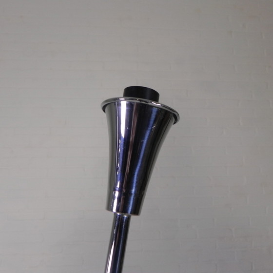 Image 1 of Lampe sur pied chromée de style Art déco, Jules Dewaele Bruxelles, années 1950