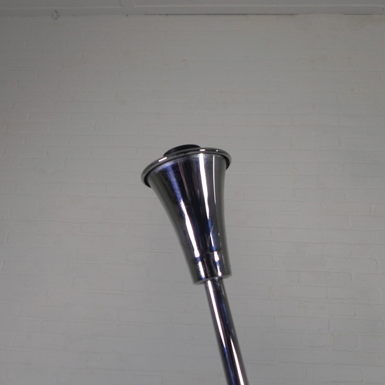 Image 1 of Lampe sur pied chromée de style Art déco, Jules Dewaele Bruxelles, années 1950