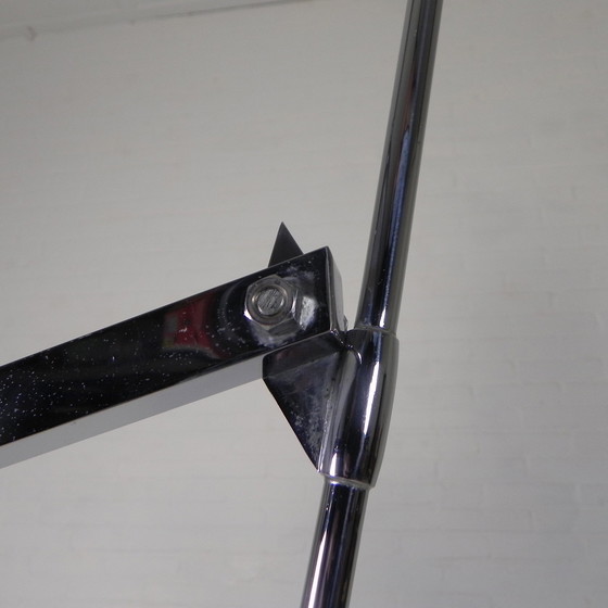 Image 1 of Lampe sur pied chromée de style Art déco, Jules Dewaele Bruxelles, années 1950