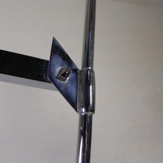 Image 1 of Lampe sur pied chromée de style Art déco, Jules Dewaele Bruxelles, années 1950