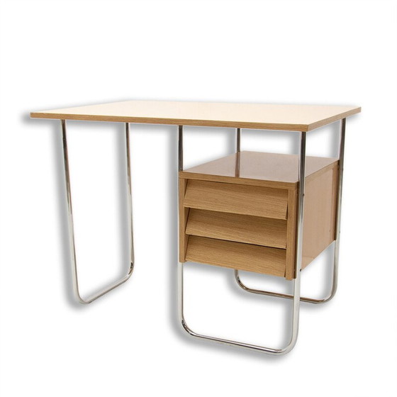 Image 1 of Bureau tchécoslovaque vintage en chrome et formica, 1950