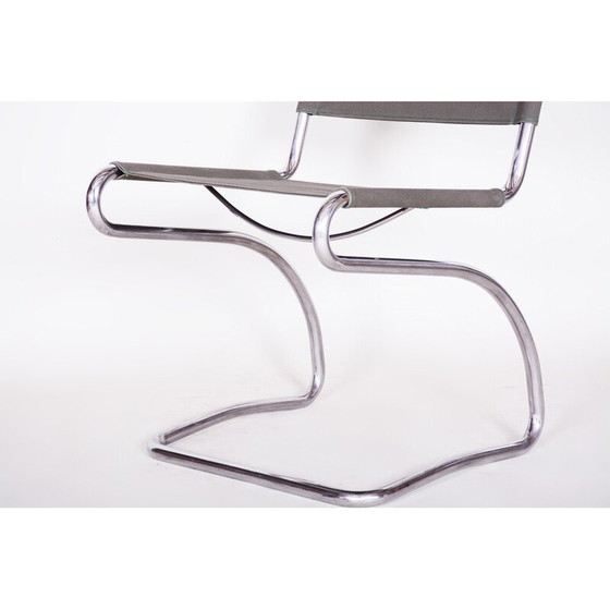 Image 1 of Chaise vintage Bauhaus H79 en acier chromé et tissu par Jindrich Halabala pour Up Zavody, Tchécoslovaquie 1930