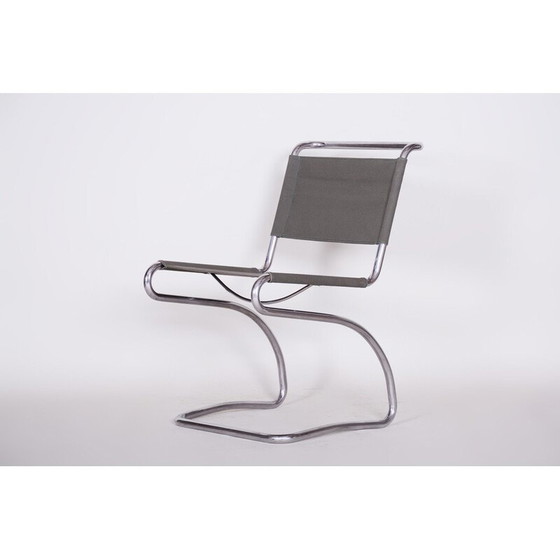 Image 1 of Chaise vintage Bauhaus H79 en acier chromé et tissu par Jindrich Halabala pour Up Zavody, Tchécoslovaquie 1930