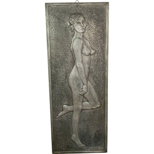 Panneau vintage d'une femme nue par Chamaillou, 1970