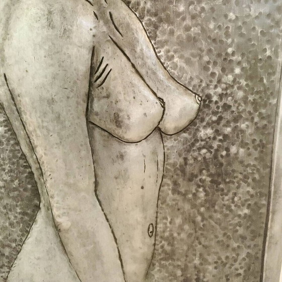 Image 1 of Panneau vintage d'une femme nue par Chamaillou, 1970