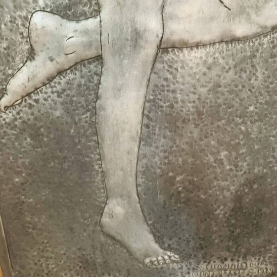 Image 1 of Panneau vintage d'une femme nue par Chamaillou, 1970