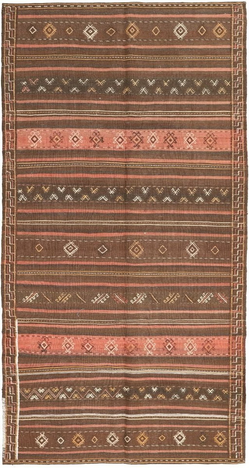 Original Modern Style Kilim Deko Design 261 X 137 cm Top Condition