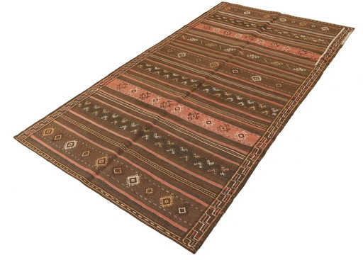 Original Modern Style Kilim Deko Design 261 X 137 cm Top Condition