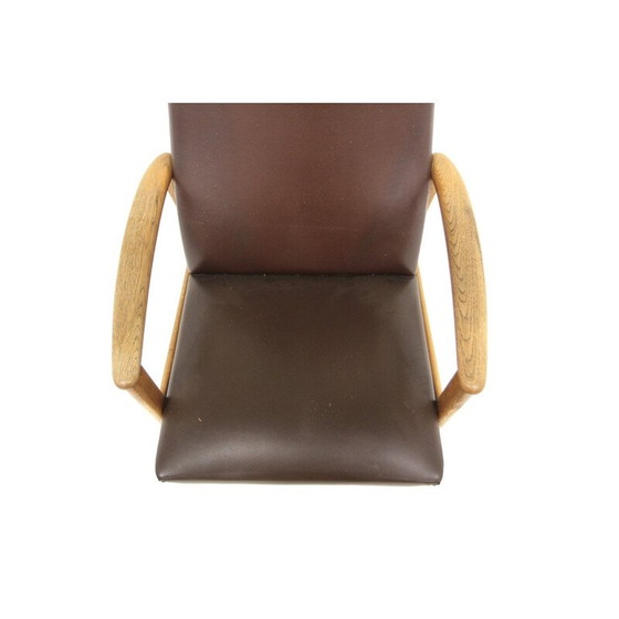 Image 1 of Fauteuil scandinave vintage en skaï, Suède 1960