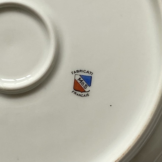 Image 1 of Plat De Service Rond M Et S Berry Petites Fleurs Et Dorure Porcelaine Ancienne Limoges France
