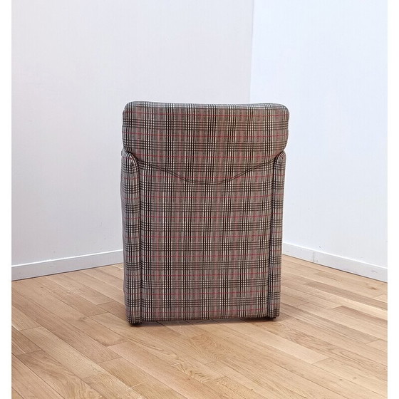 Image 1 of Paire de fauteuils vintage en bois et tissu à carreaux