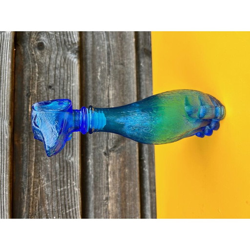 Bouteille vintage en verre bleu, Italie 1950