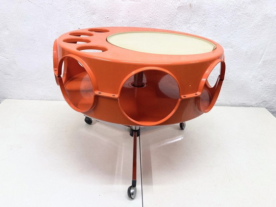 Image 1 of Curver Rotobar Ufo Chariot de bar des années 70 Design plastique Space Age