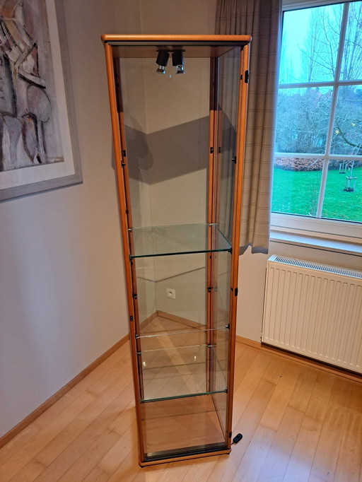 Vitrine bois/verre avec spots